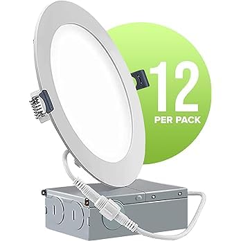 6 Inch 12 Pack (12 Watt 900 Lumens), LED Ceiling Lights with Junction ...