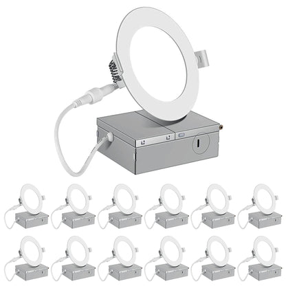 4 Inch 6 Pack (9 Watt 700 Lumens), LED Ceiling Lights with Junction Box