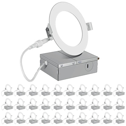 4 Inch 30 Pack (9 Watt 700 Lumens), LED Ceiling Lights with Junction Box