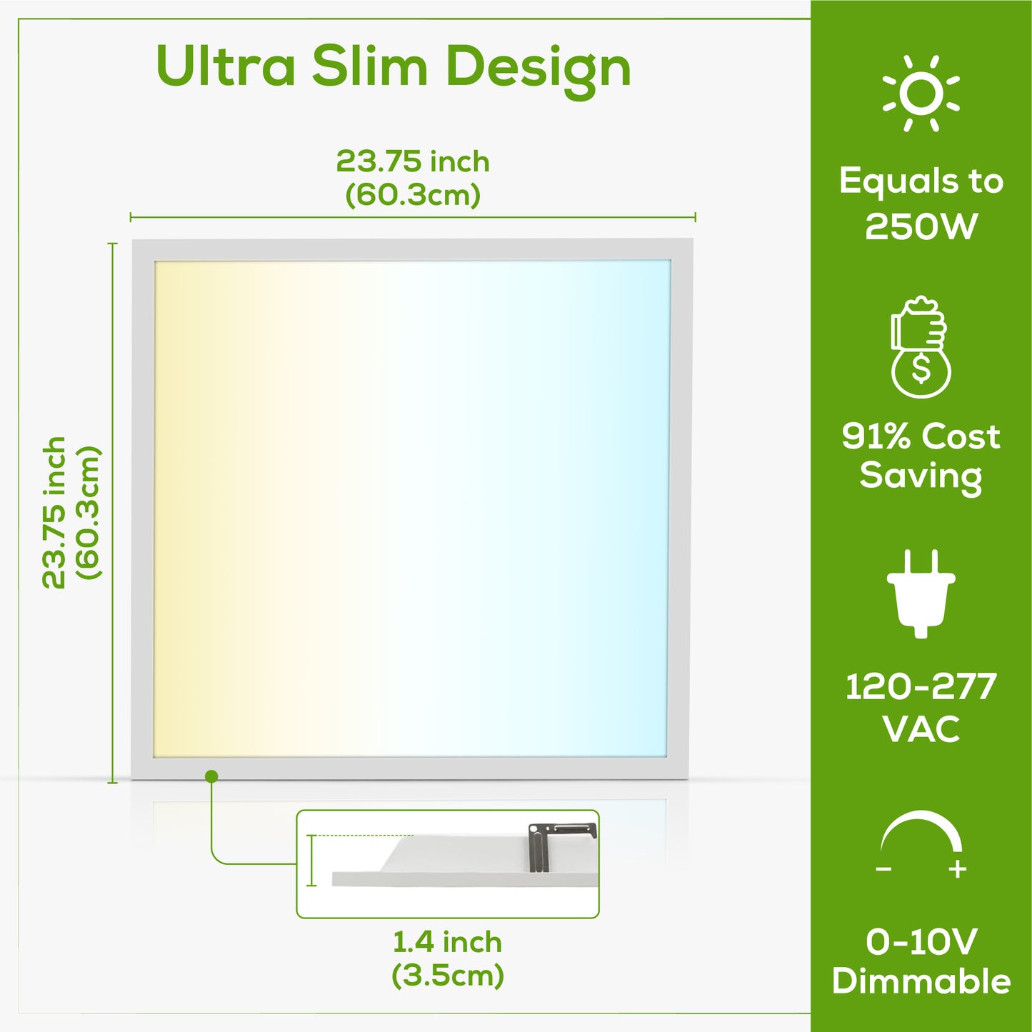 2x2 LED Flat Panel Light (2 Pack)